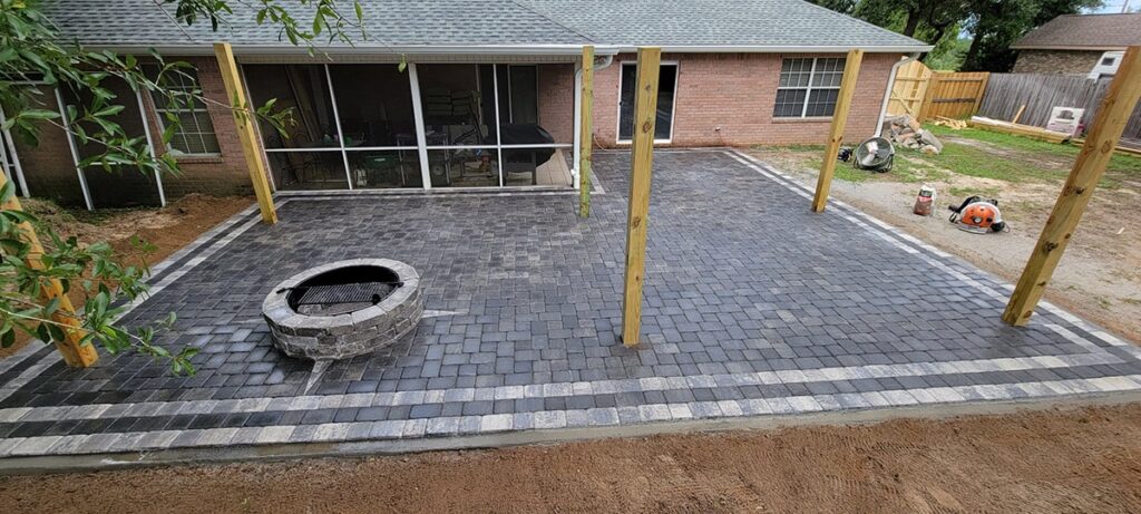 back yard paver install