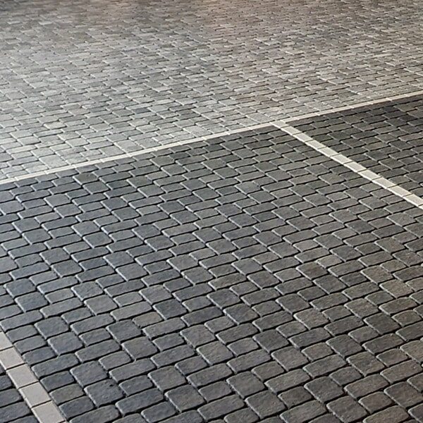 square pavers installed for business